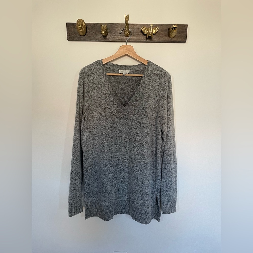 Lucky Brand Gray V-Neck Sweater